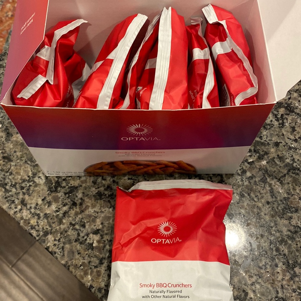 Lot of 7 bags (1 box) Optavia Smokey BBQ Crunchers